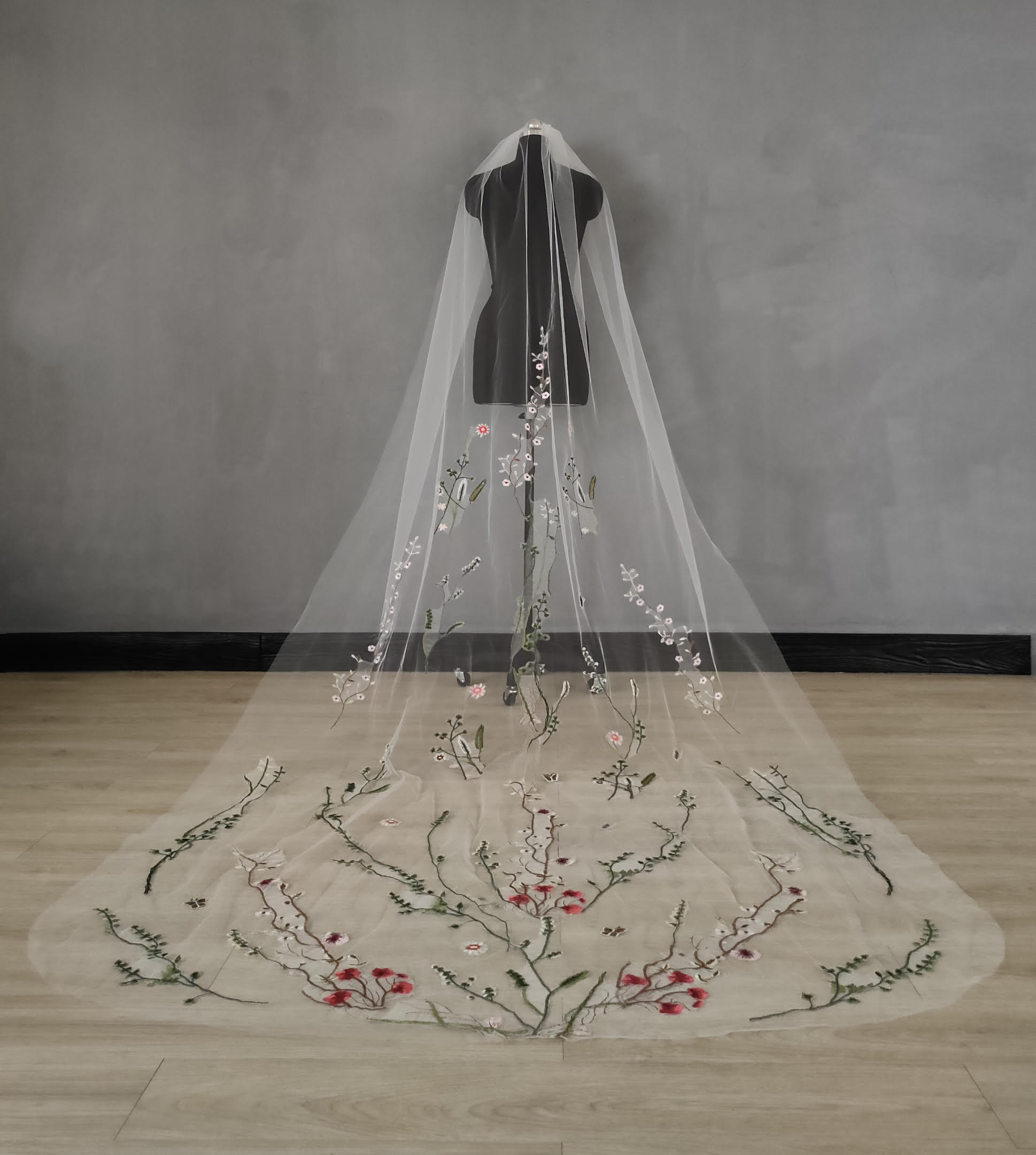 Wildflower Embroidered Veil