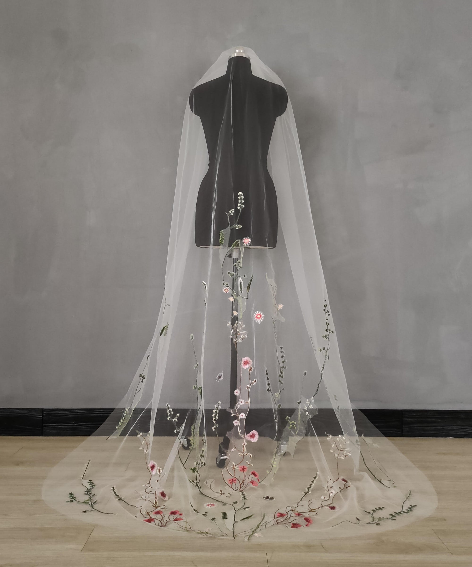 Wildflower Embroidered Veil