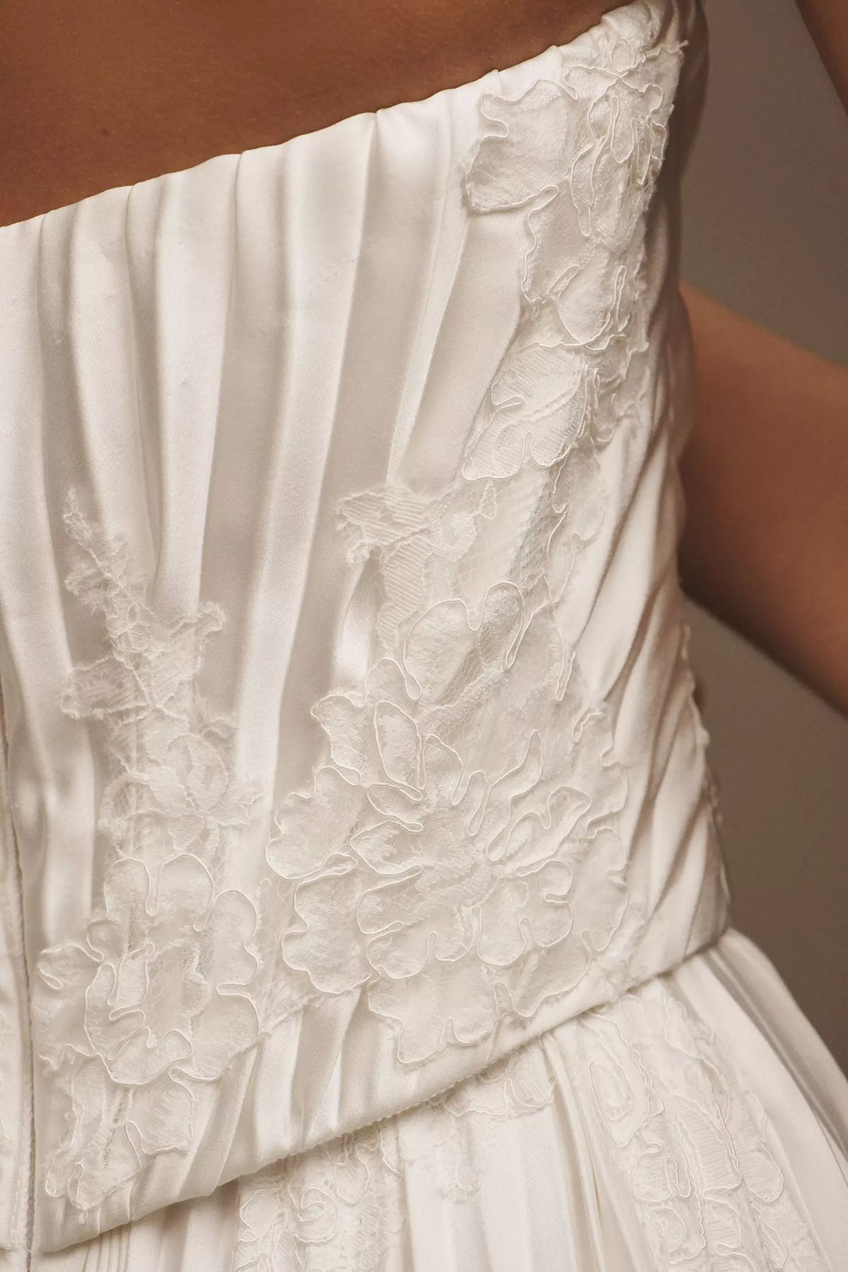 Watters Loen Plissé Gown