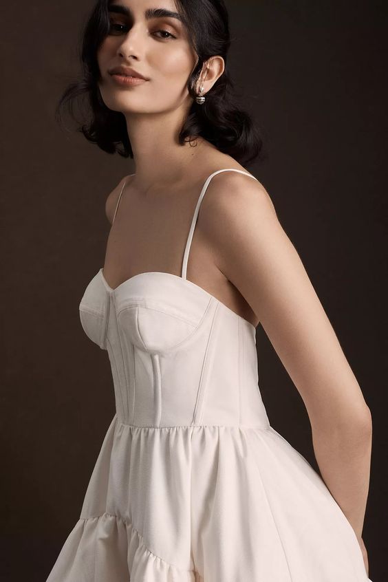 BHLDN Paisley High-Low Strapless Moire Gown