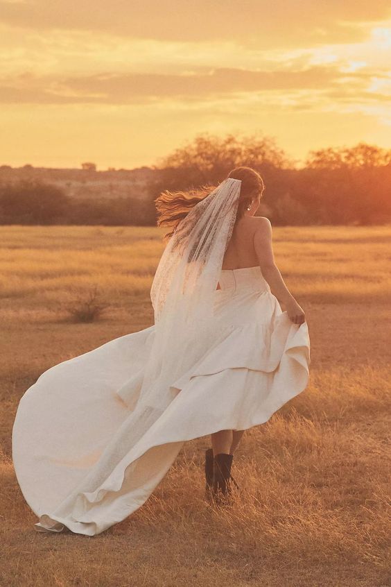 BHLDN Paisley High-Low Strapless Moire Gown