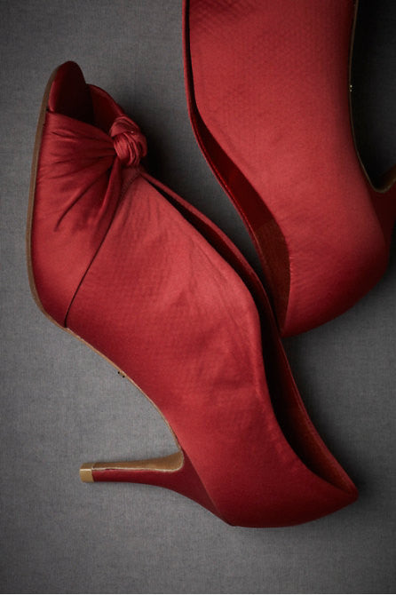 Knotted Peep-toes - Red
