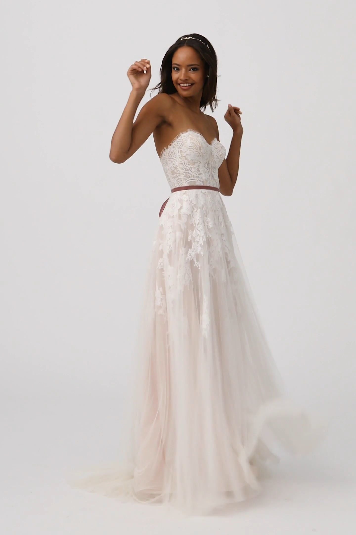 BHLDN Willowby Geranium Gown