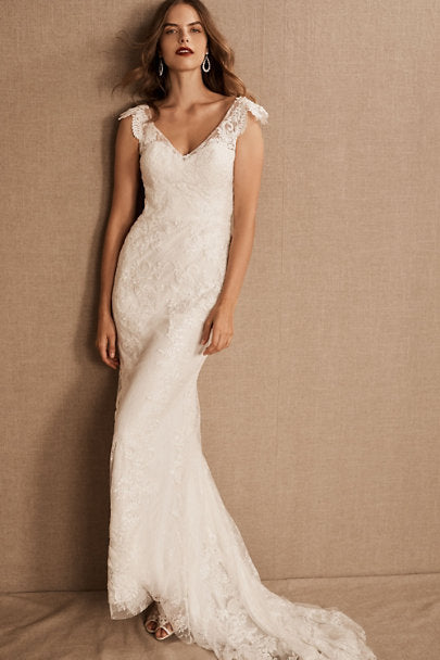 BHLDN Whispers & Echoes Milano Gown - Ivory Lined