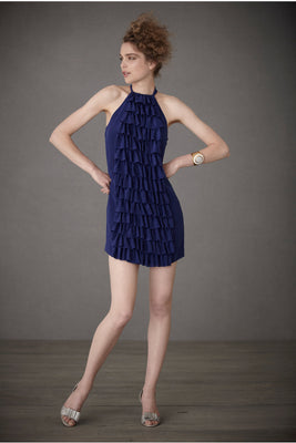 Ruffled Racerback Dress - Blue