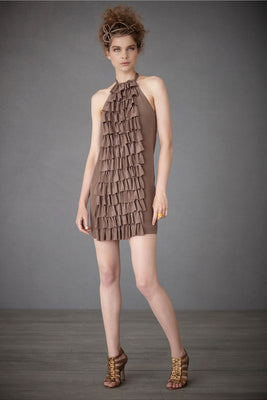 Ruffled Racerback Dress - Mushroom