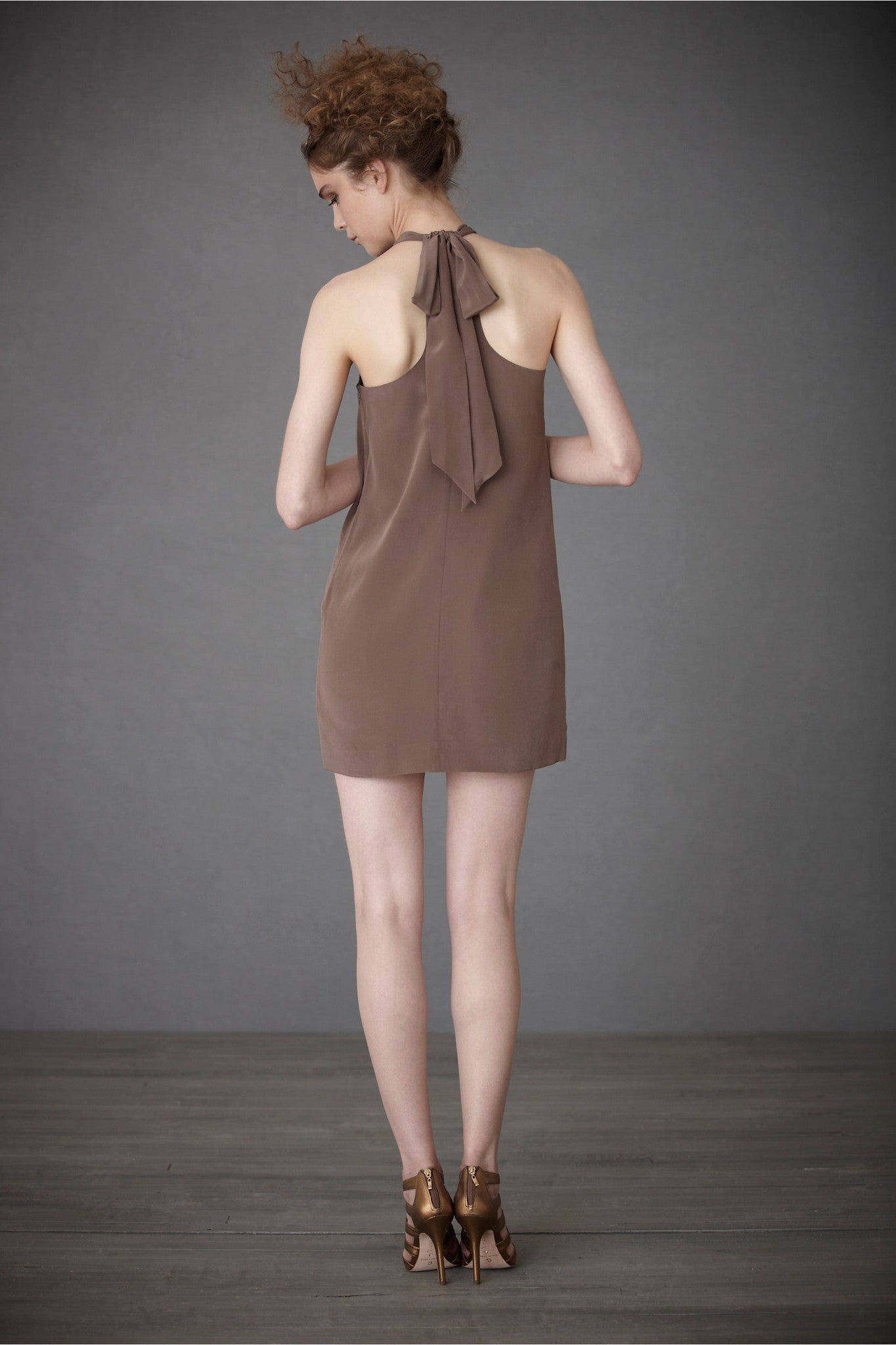 Ruffled Racerback Dress - Mushroom Back