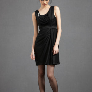 Starburst Pleated Shift - Black Front