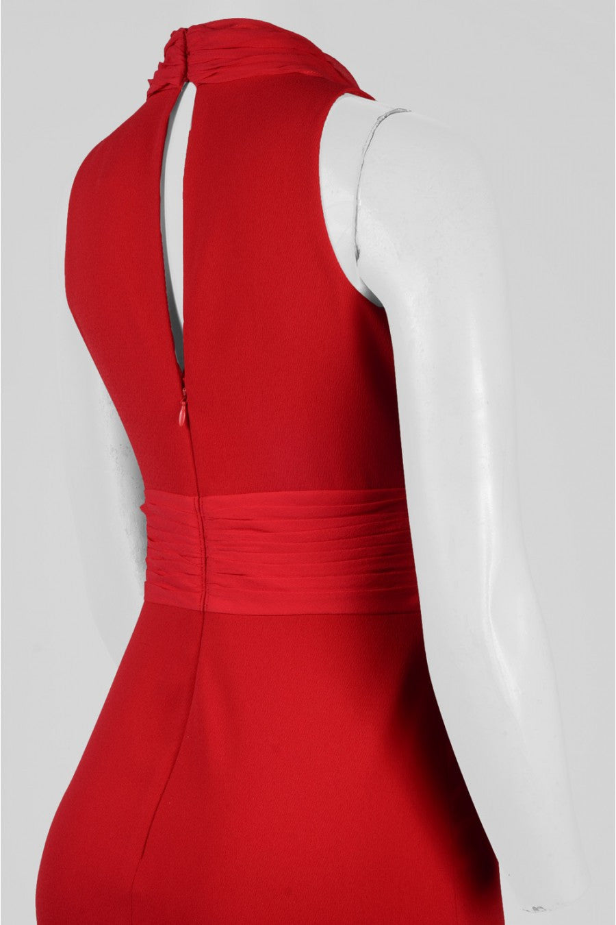 Aidan Mattox Chiffon High Neck Sleeveless Gown - Garnet Red