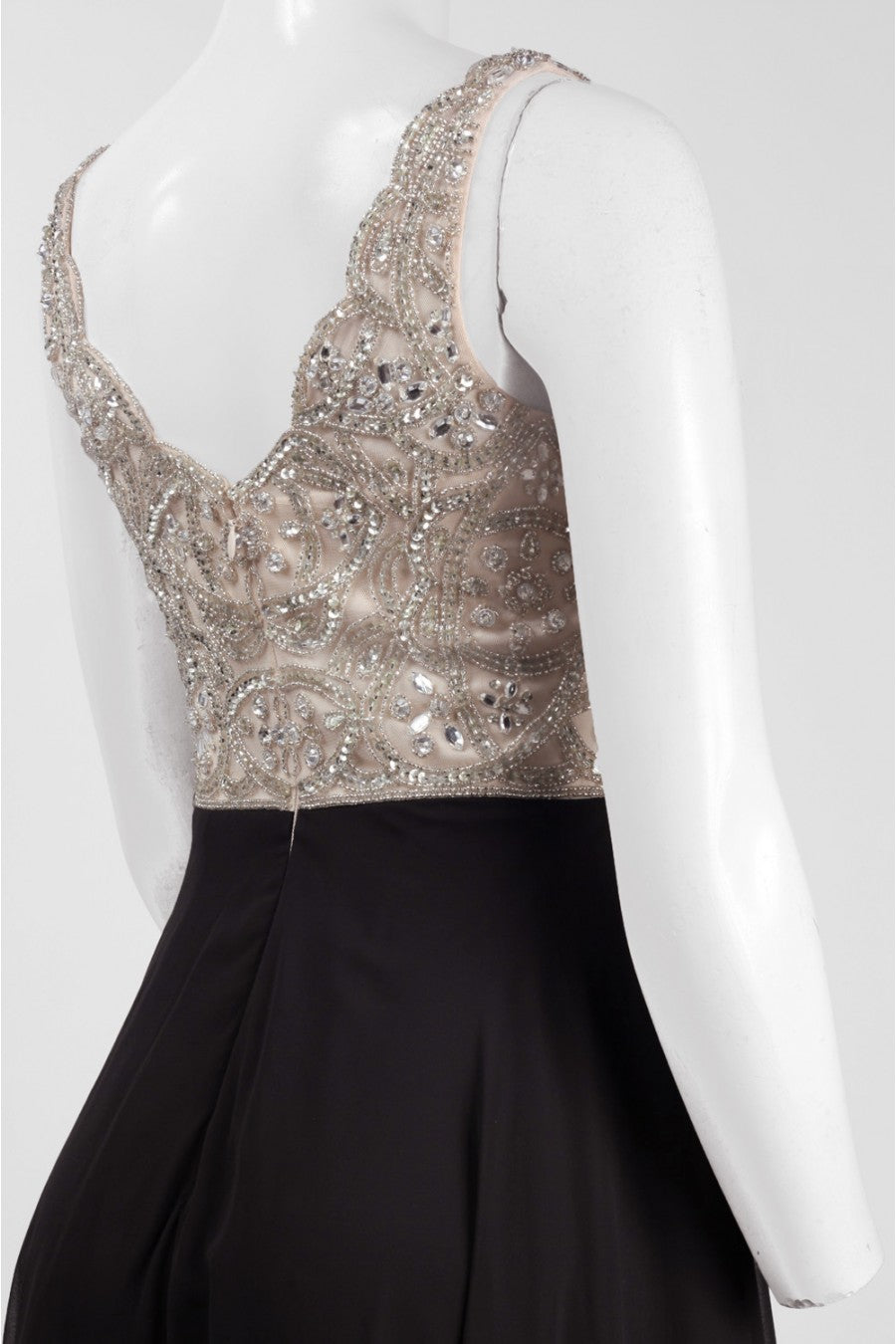 BHLDN Aidan Mattox Regina Gown - Champagne & Black