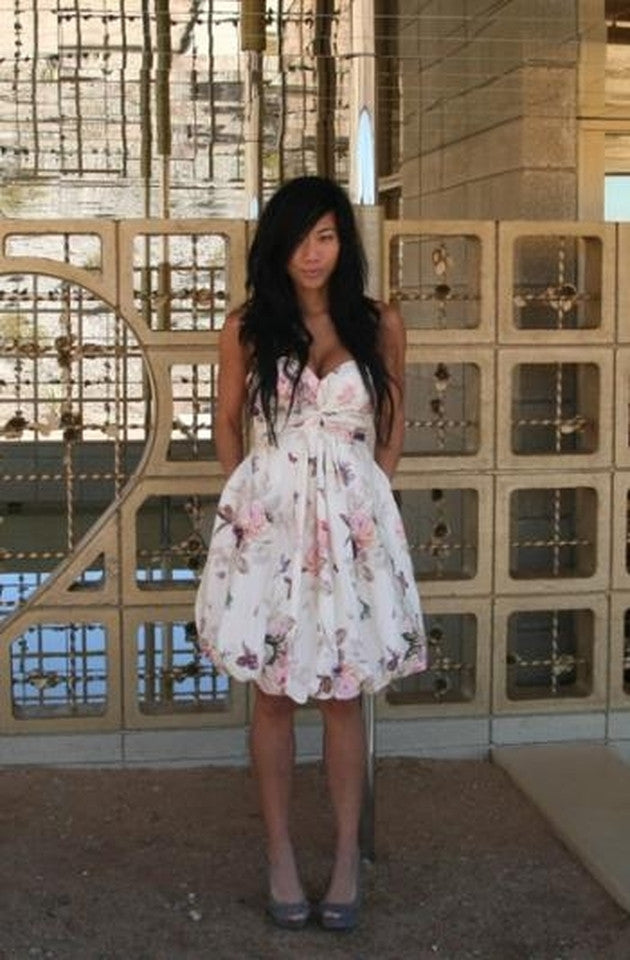 BHLDN Floral Twirled Sweetheart Dress Actual